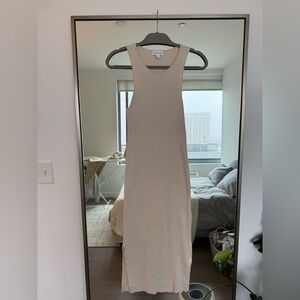 Calvin Klein Jeans Cream Ribbed Midi Dress M